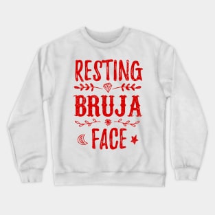 Resting Bruja Face - Red Grunge design Crewneck Sweatshirt